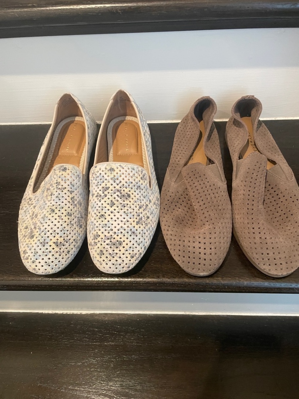 Kelly & Katie + Lucky Brand Perforated Slip-On Loafers - 2 Pair Bundle